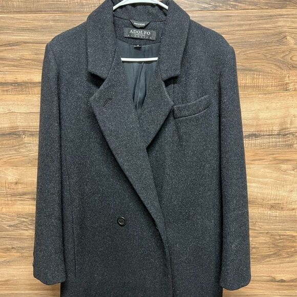 Adolfo long grey peacoat - Picture 3 of 5